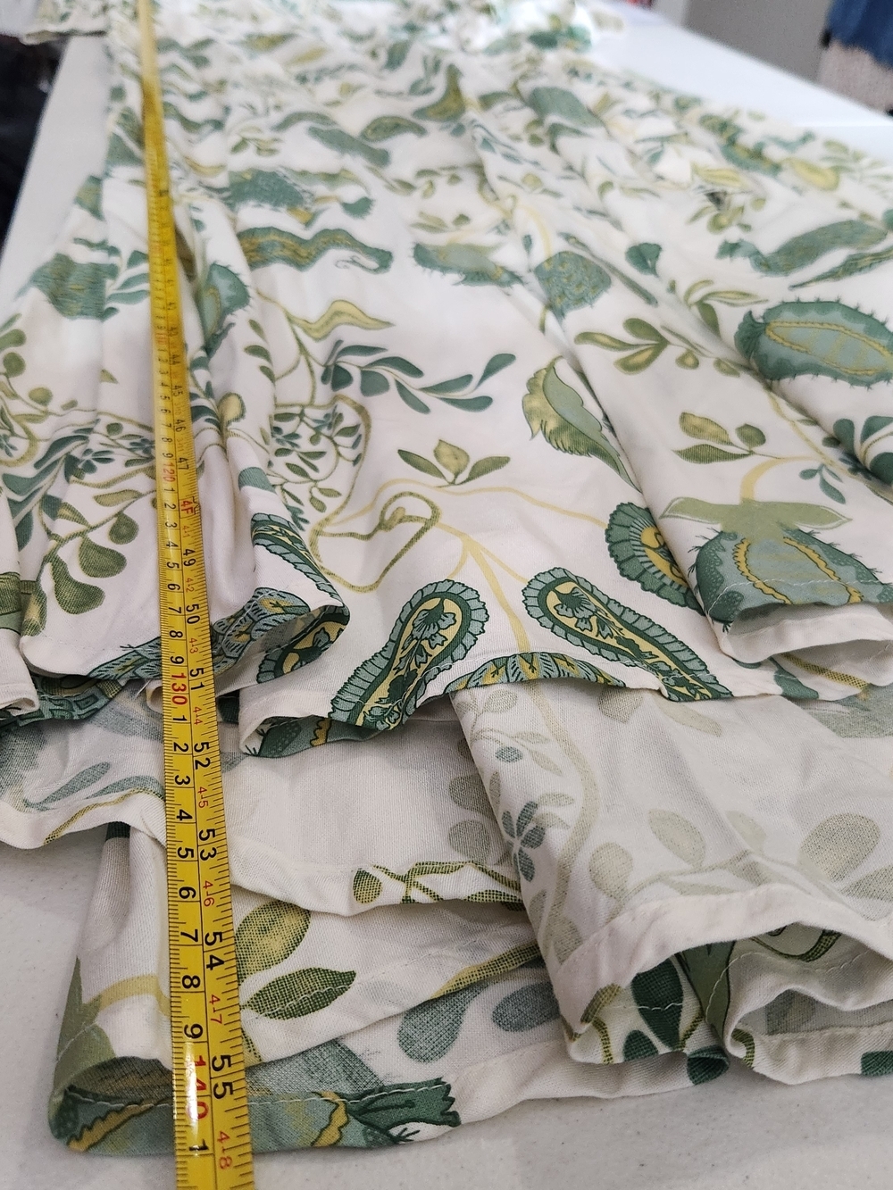 Bombay White Maxi Wrap Dress with Green Paisley and Leaf Print - Picture 6 of 13